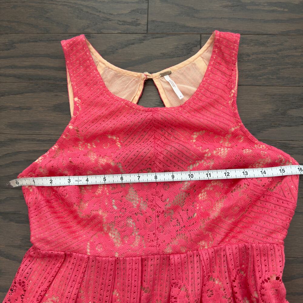 Free People Lace Rocco Dress Dusty Rose Pink cut out Backless mini dress cutout - Picture 13 of 15